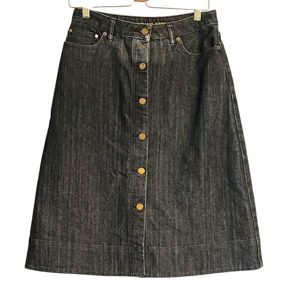 Michael Kors blue denim skirt button front size 6 - Picture 1 of 7